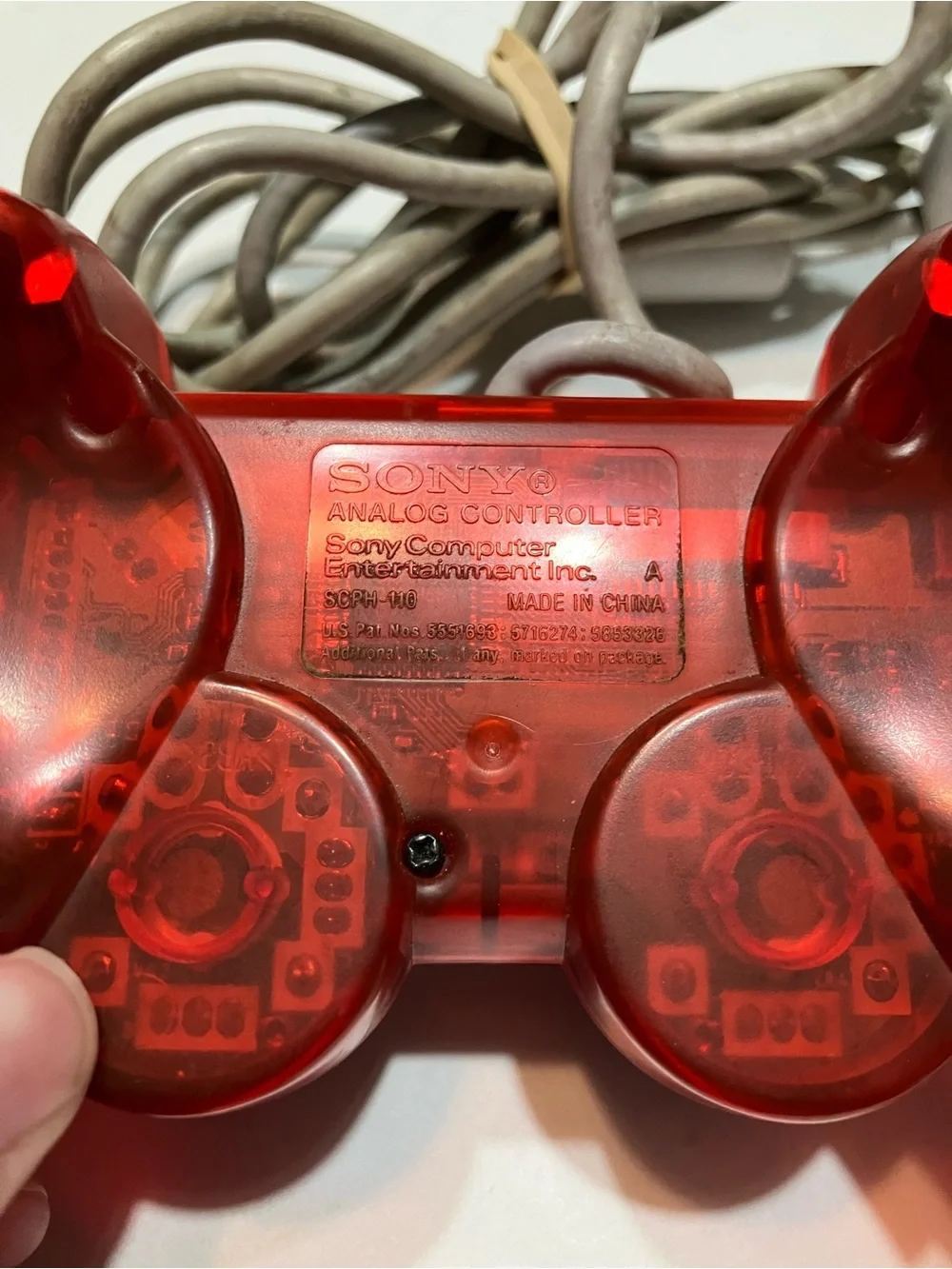 Official Sony PlayStation 1 Controller OEM PSOne PS1 Clear Red Analog SCPH-110
